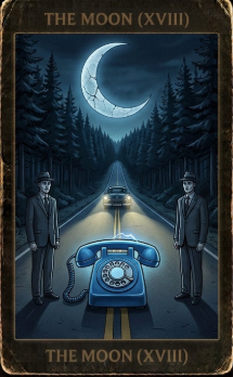 The Moon — Lost Highway Tarot painting